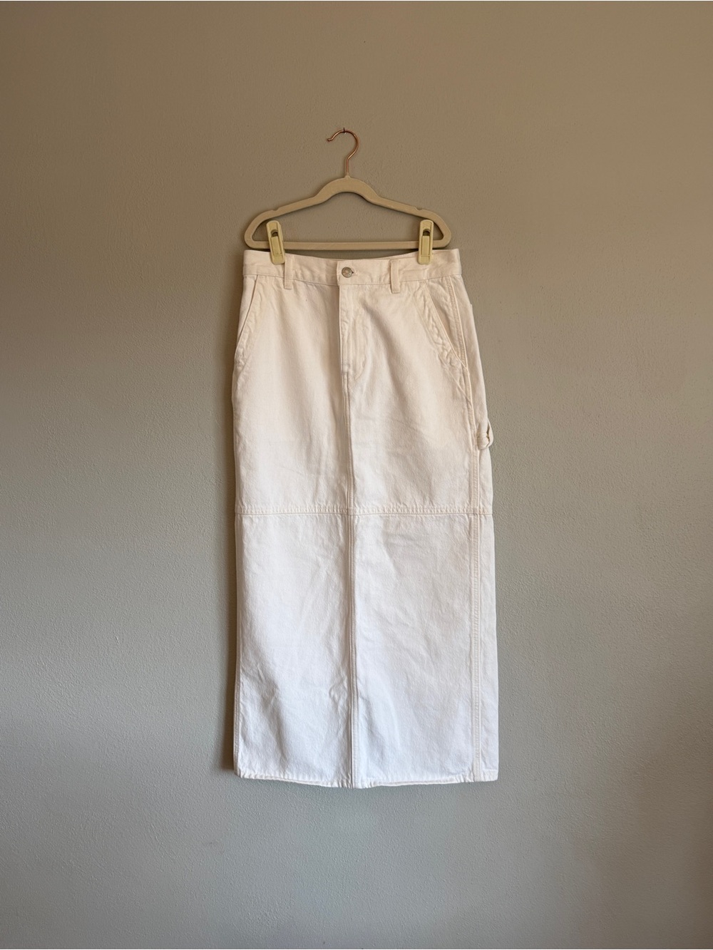 White Midi Denim Skirt